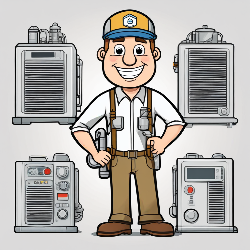Professional HVAC technician with tools and equipment