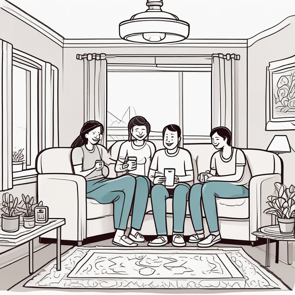 Happy family enjoying comfortable home temperature with HVAC system